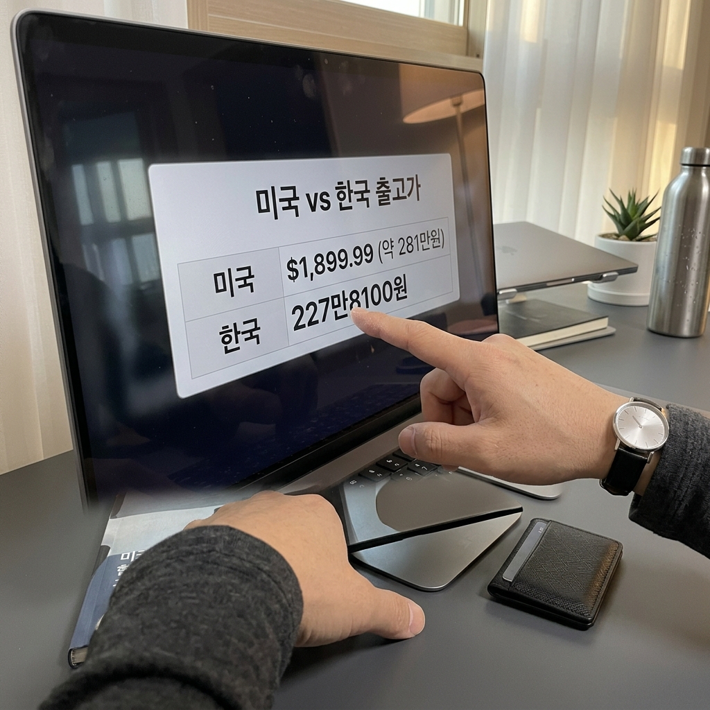 미국 출고가와 나란히 놓아보면