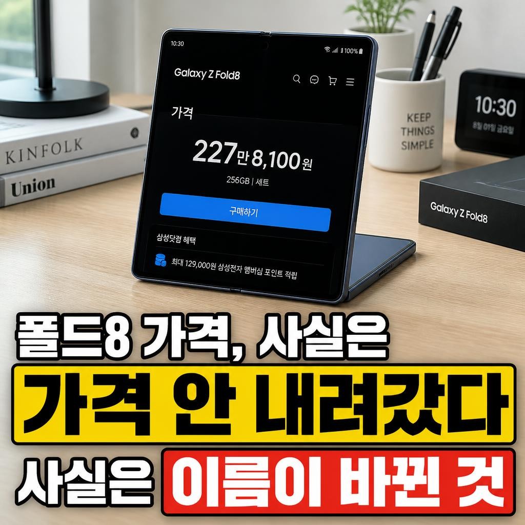 갤럭시 폴드8 가격, 폴드7보다 싸진 게 아니라 이름이 바뀐 거다