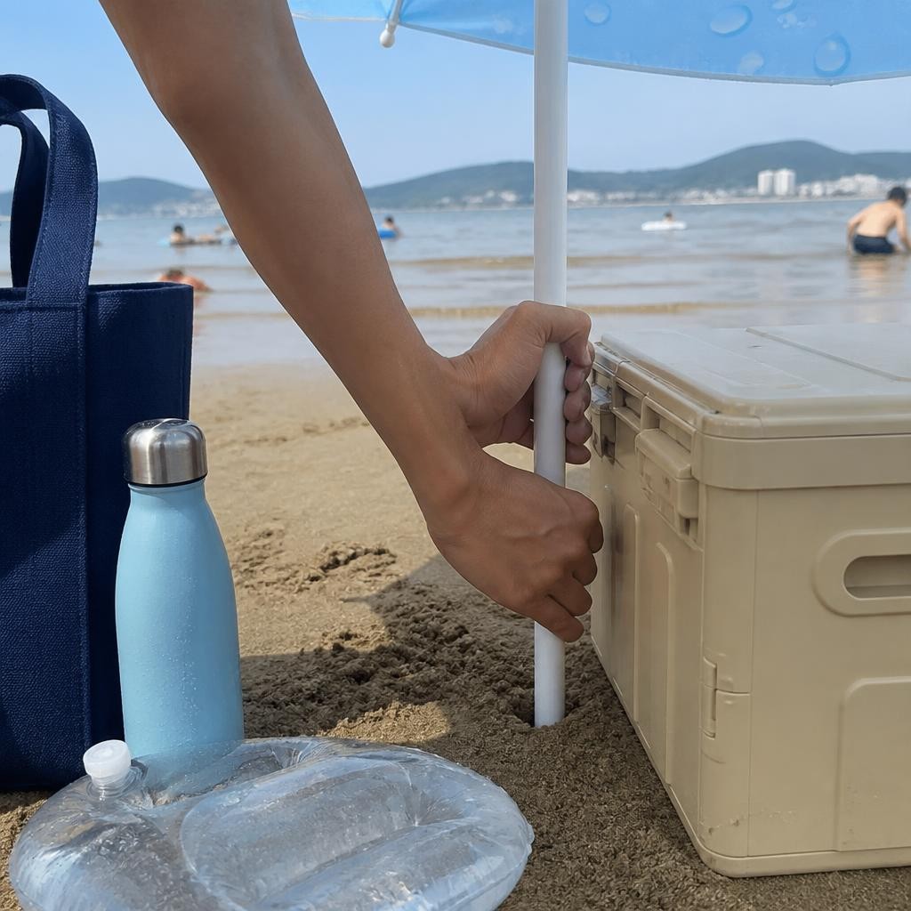 모래사장이면 스탠드 말고 아래쪽 봉이 답이다