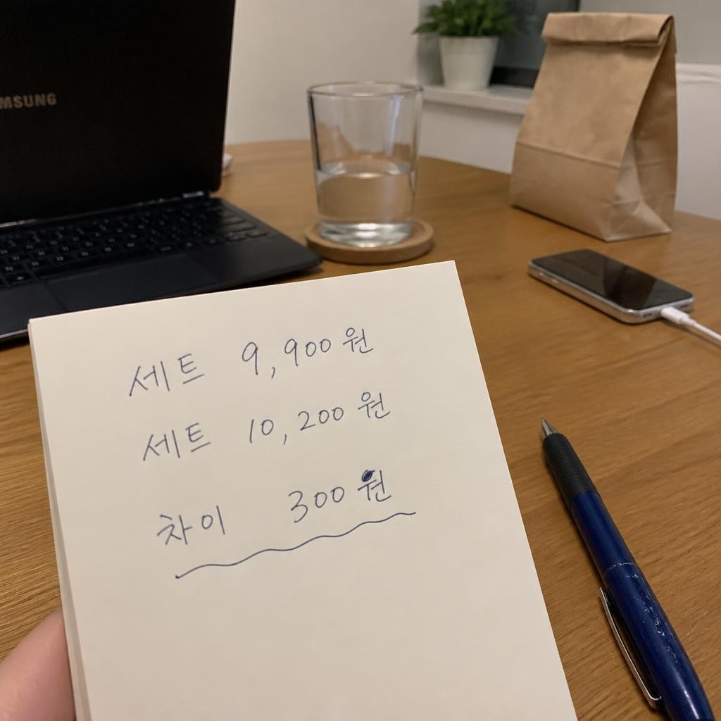 세트값은 9,900원과 10,200원으로 갈린다
