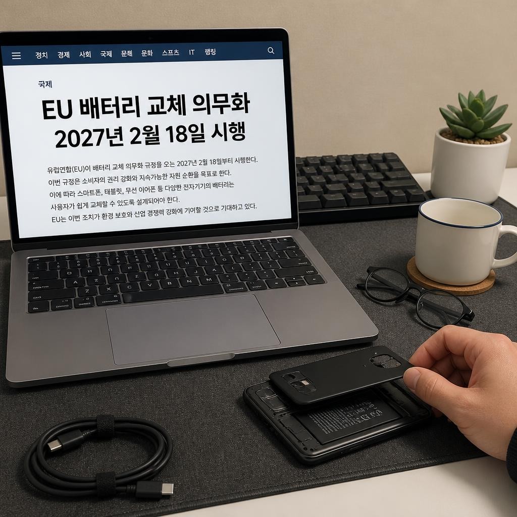 출시일 하나 찾아봤을 뿐인데 유럽 배터리법이 딸려 나온다
