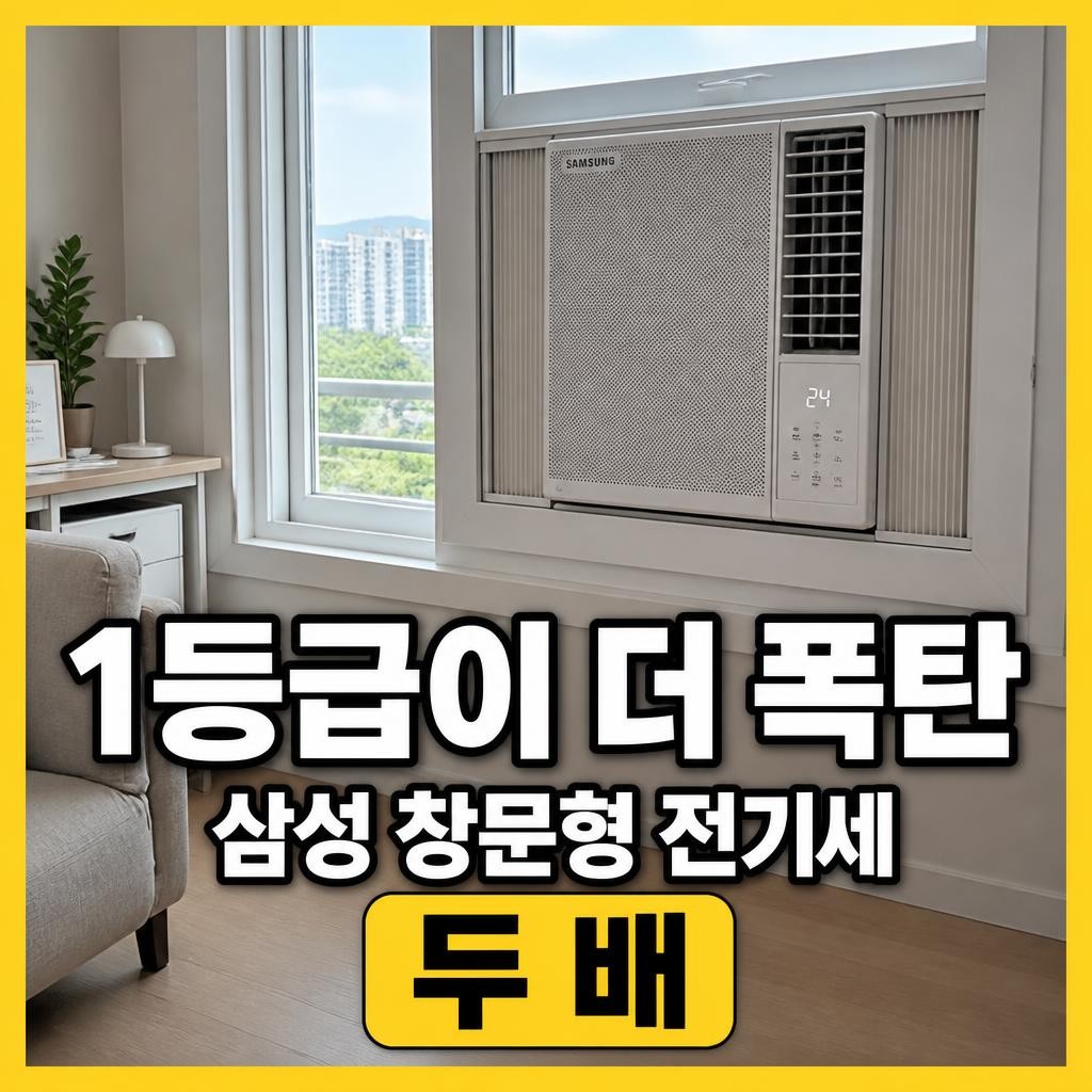 삼성 창문형 에어컨 전기세, 1등급이 정속형보다 더 나오기도 한다