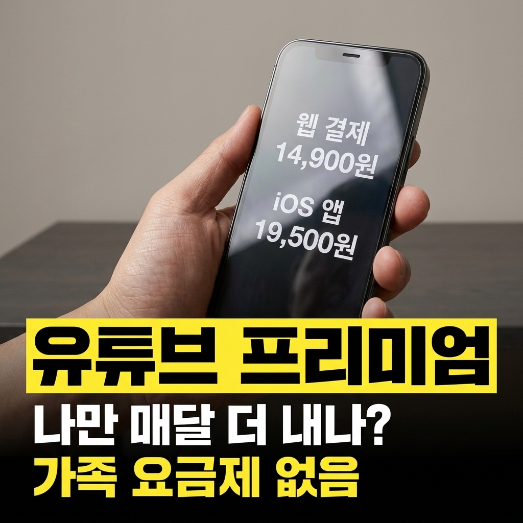 한국 유튜브 프리미엄 가격, 가족끼리 나눌 수 없다