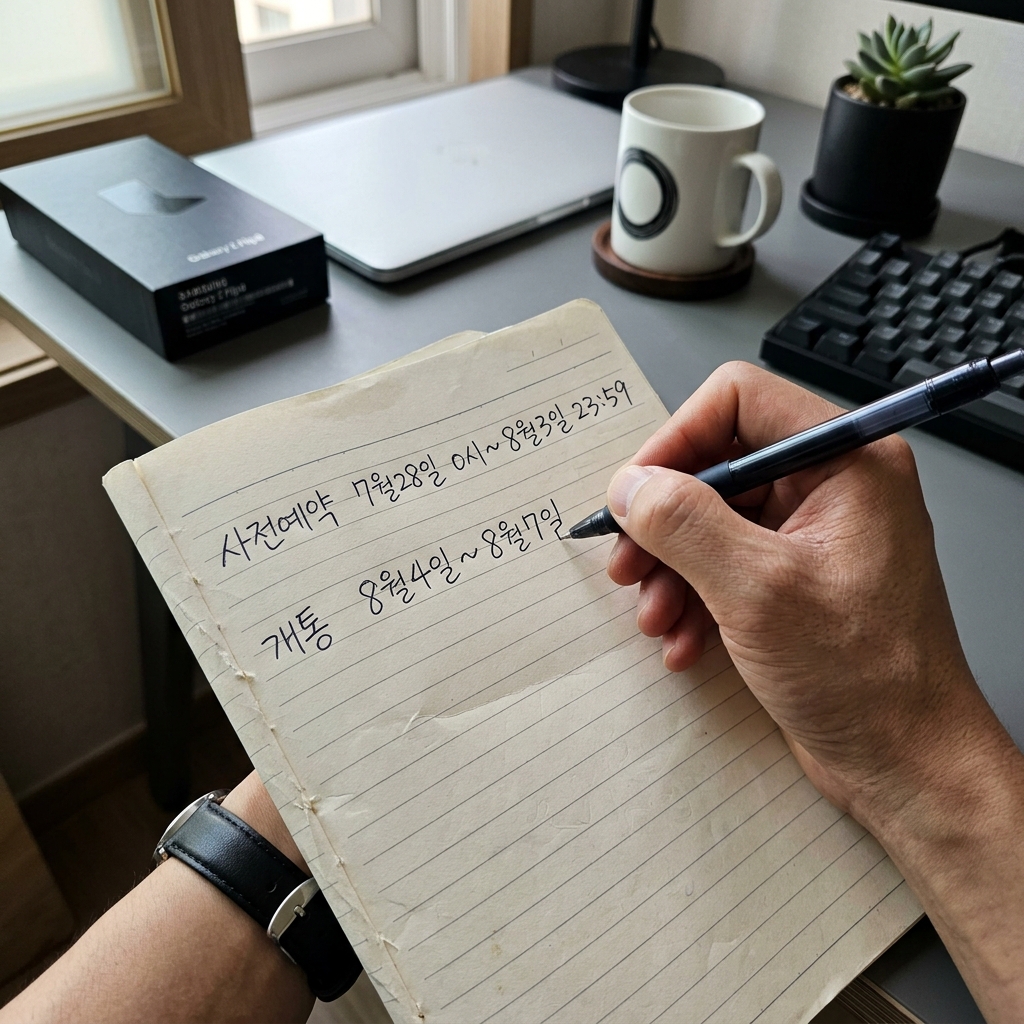 z플립8 사전예약 기간과 물건 받는 날