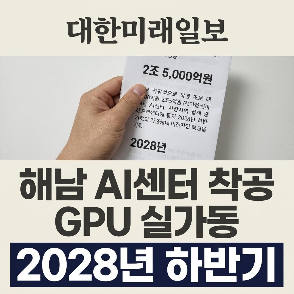 국가AI컴퓨팅센터 착공, 이 건물에서 GPU 나오는 건 2028년 하반기다