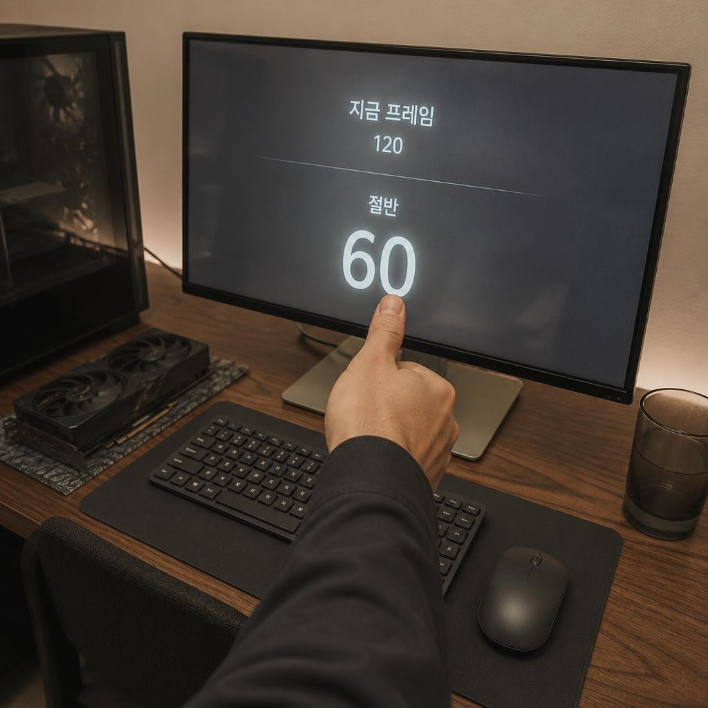 지금 프레임의 절반이 60을 넘는지
