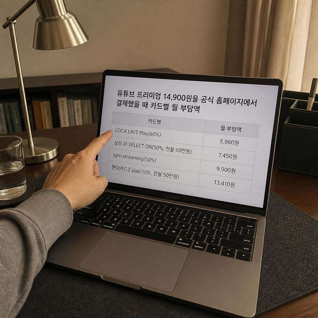 유튜브 프리미엄 할인, 카드 60%면 월 5,960원