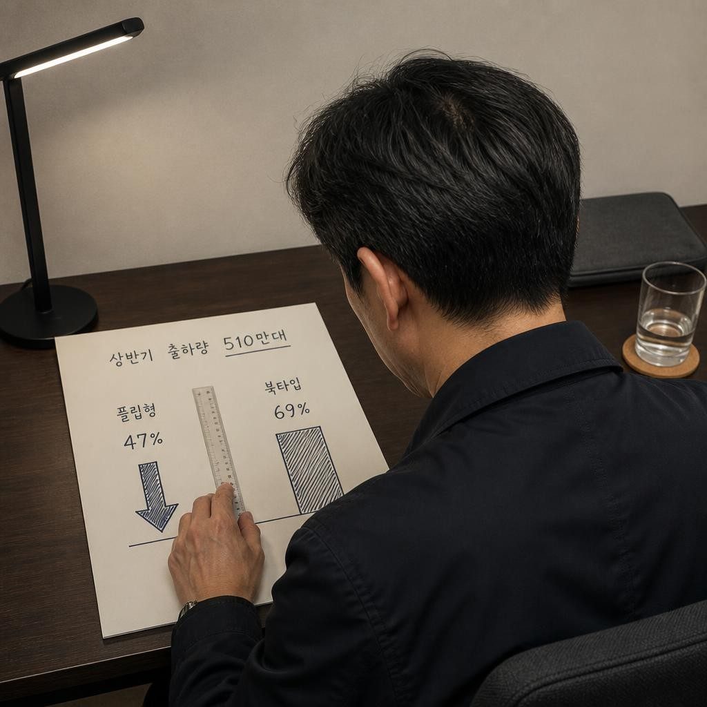 상반기 출하량 510만대, 플립형은 47% 줄었다