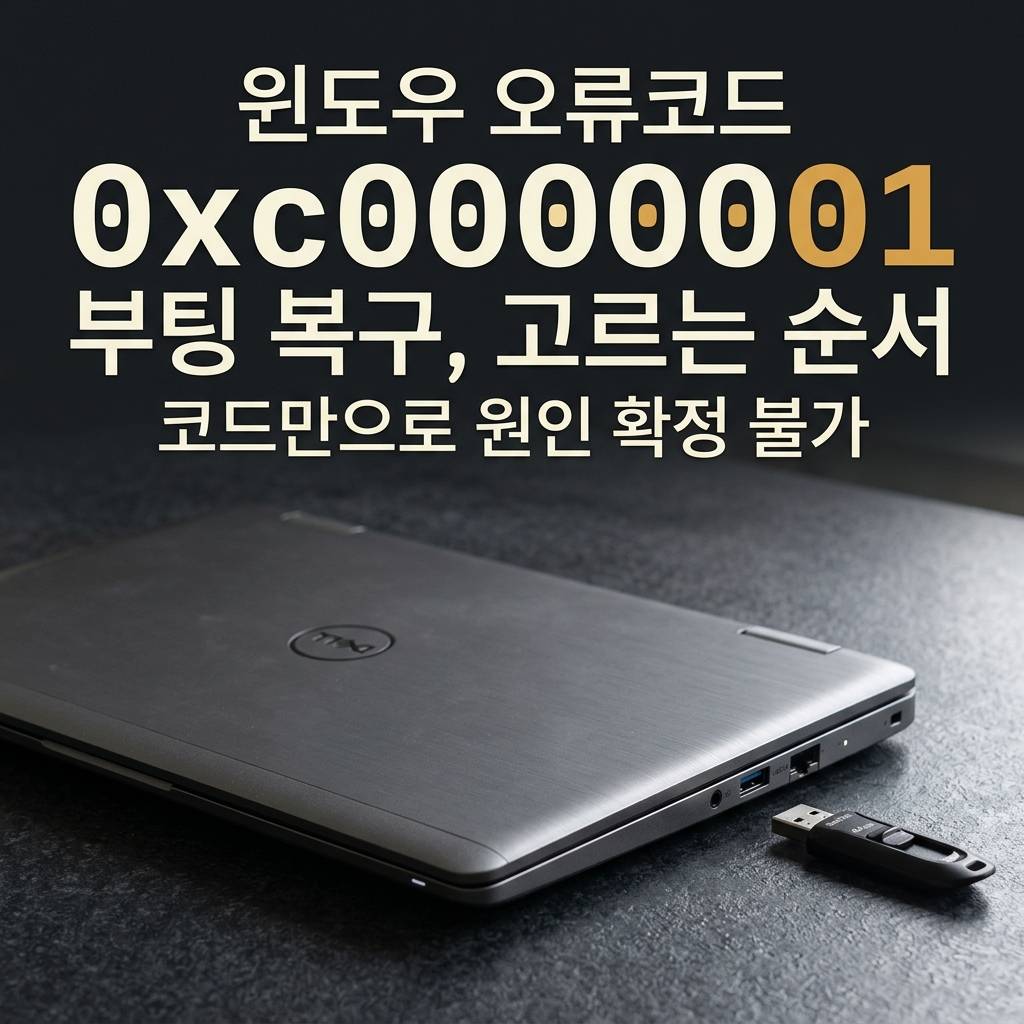 윈도우 오류코드 0xc0000001, 부팅 안 될 때 복구 방법 고르는 순서