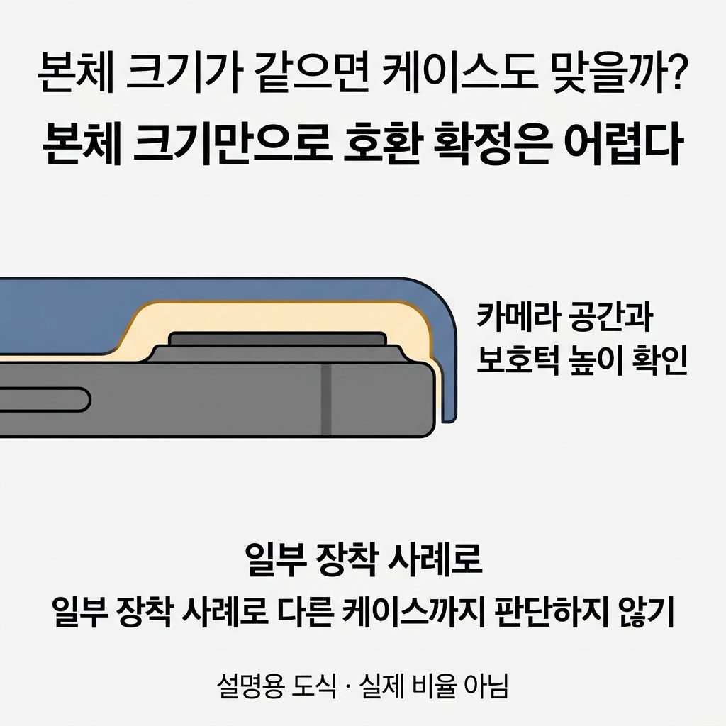 같은 크기여도 카메라 쪽 여유는 달라진다