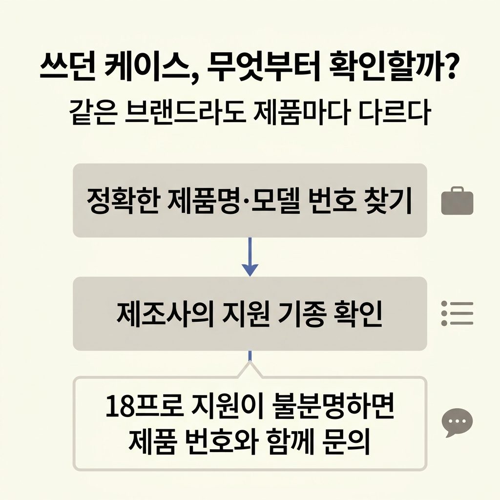 가지고 있는 케이스라면 제품명부터 찾는다