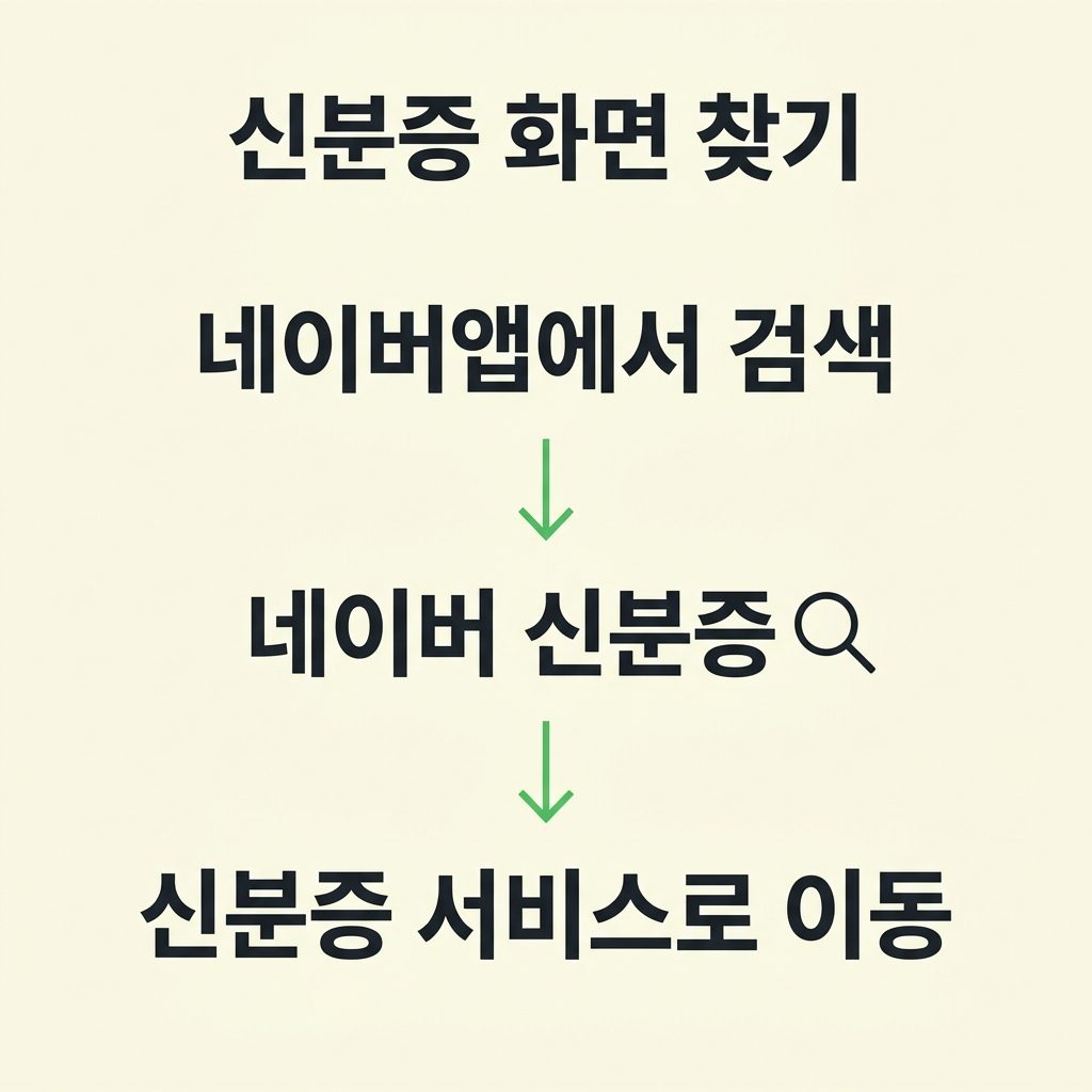네이버앱에서 신분증 화면 열기