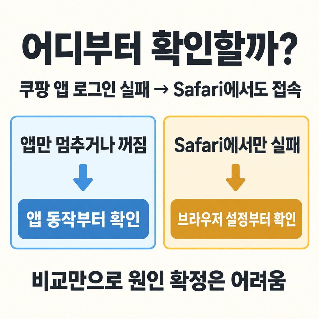 앱과 Safari에서 각각 접속해 본다