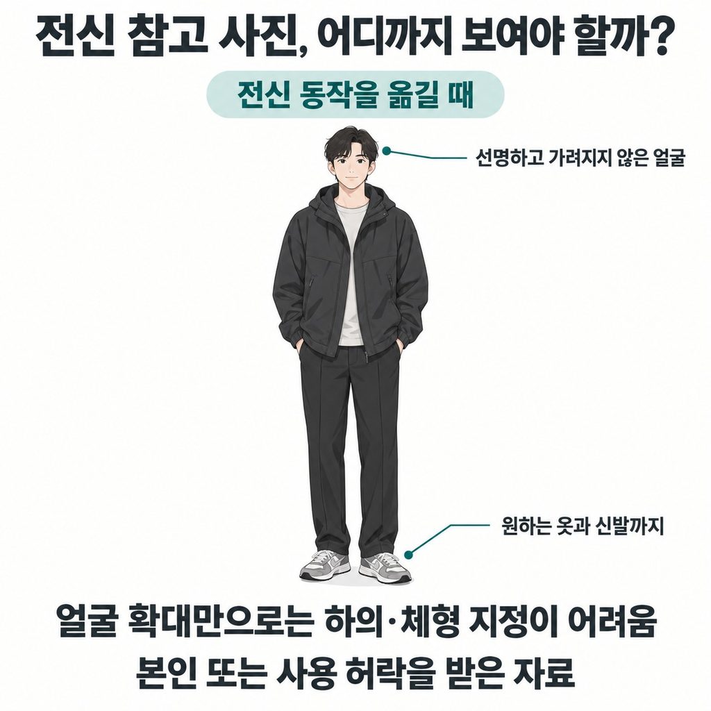 사진에는 얼굴과 옷차림을 함께