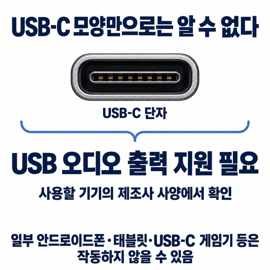 USB-C 모양만 같다고 모두 연결되는 것은 아니다