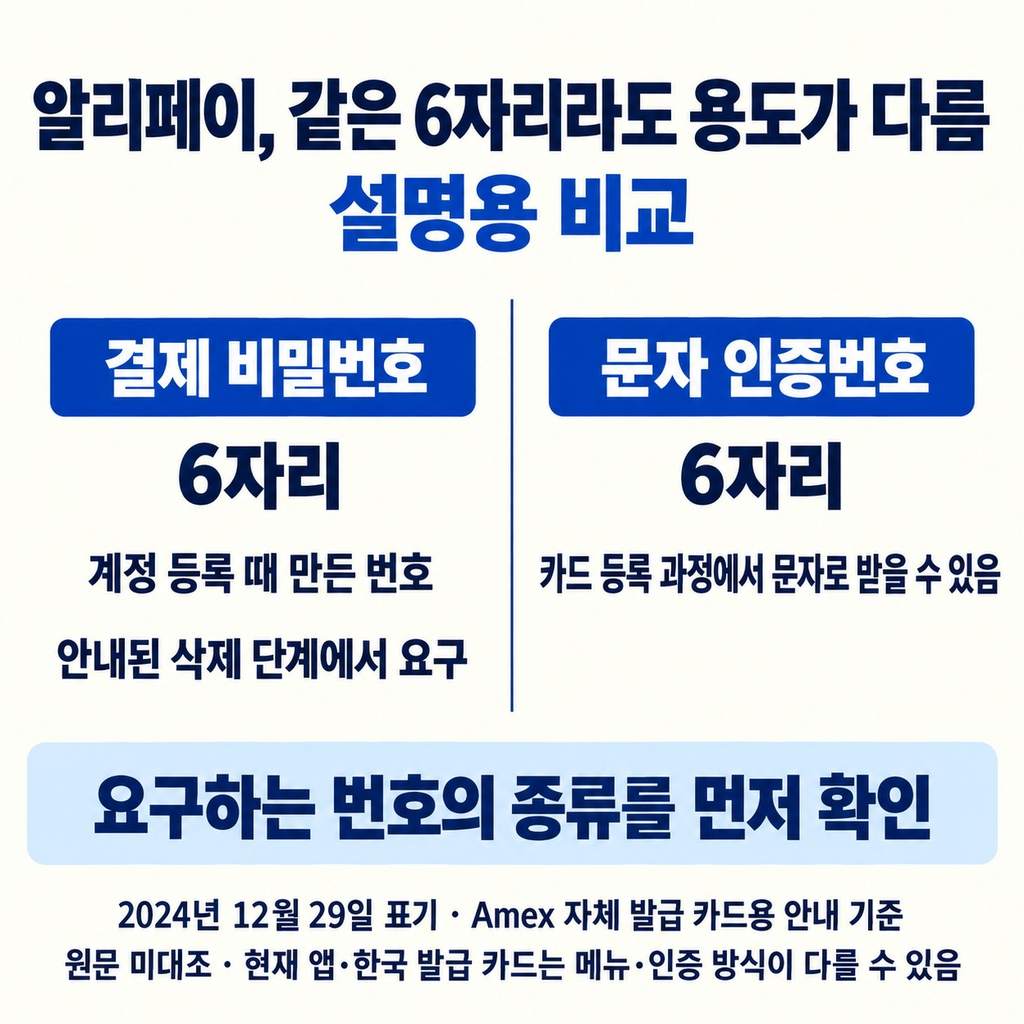 문자 인증번호가 아닌 결제 비밀번호 입력하기