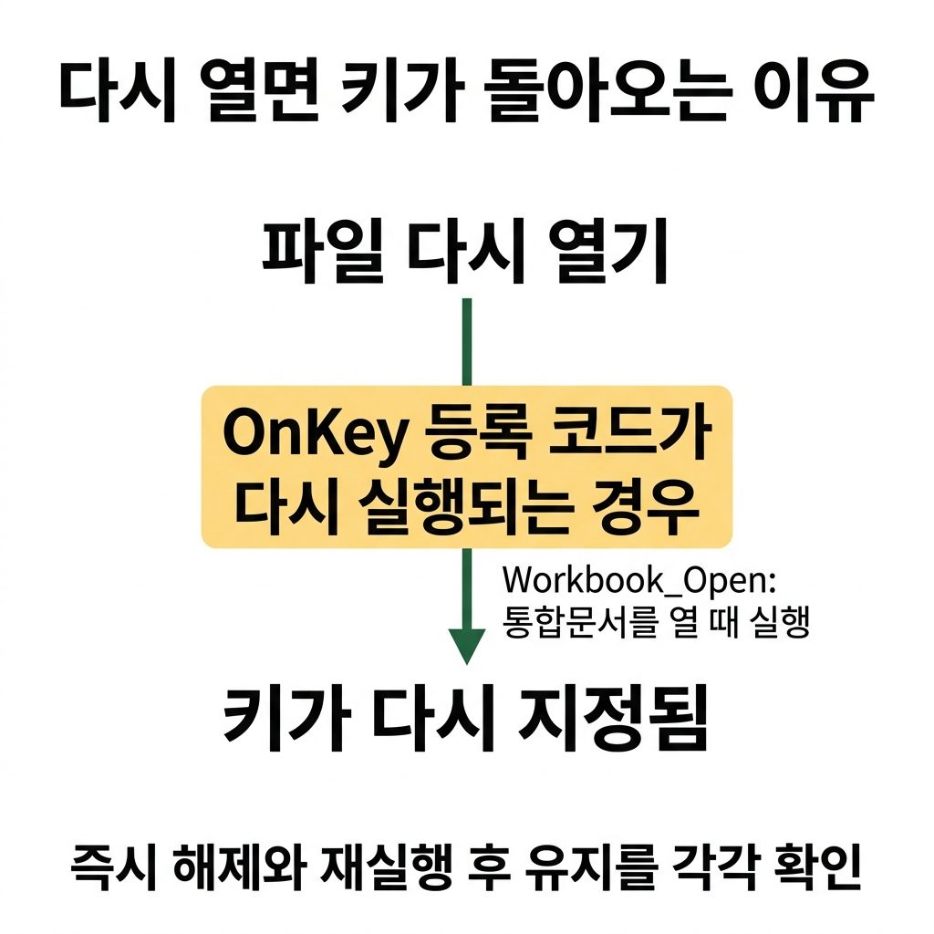 다시 켰을 때 단축키가 돌아온다면