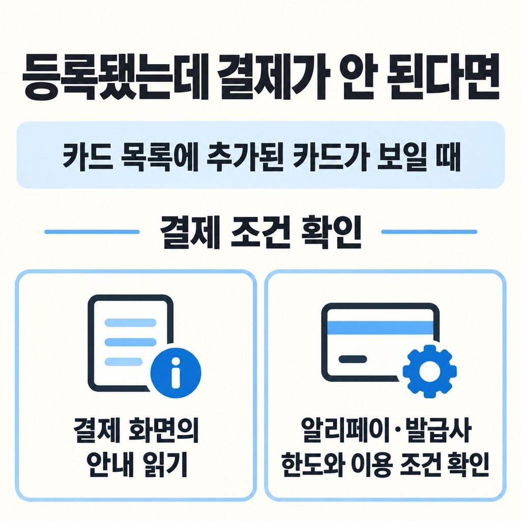 카드는 보이는데 결제가 안 된다면 확인할 것이 달라진다