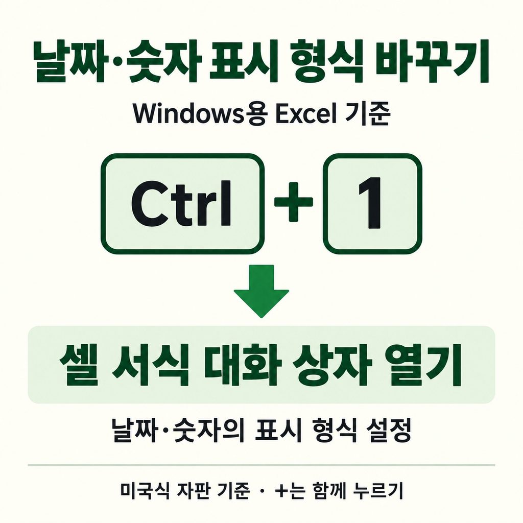 서식을 바꾸고 싶을 때는 Ctrl+1
