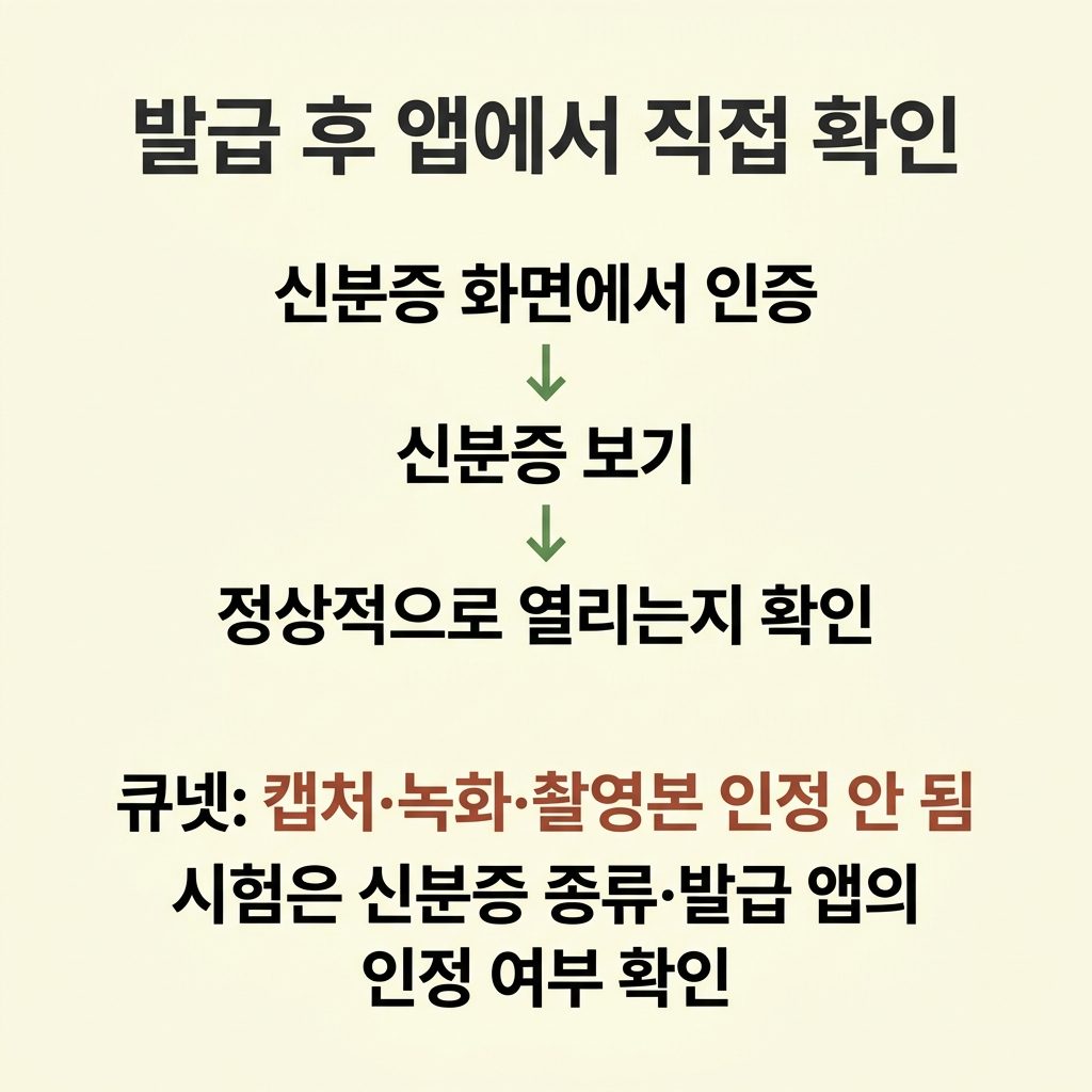 발급 후에는 앱에서 직접 열어 보기