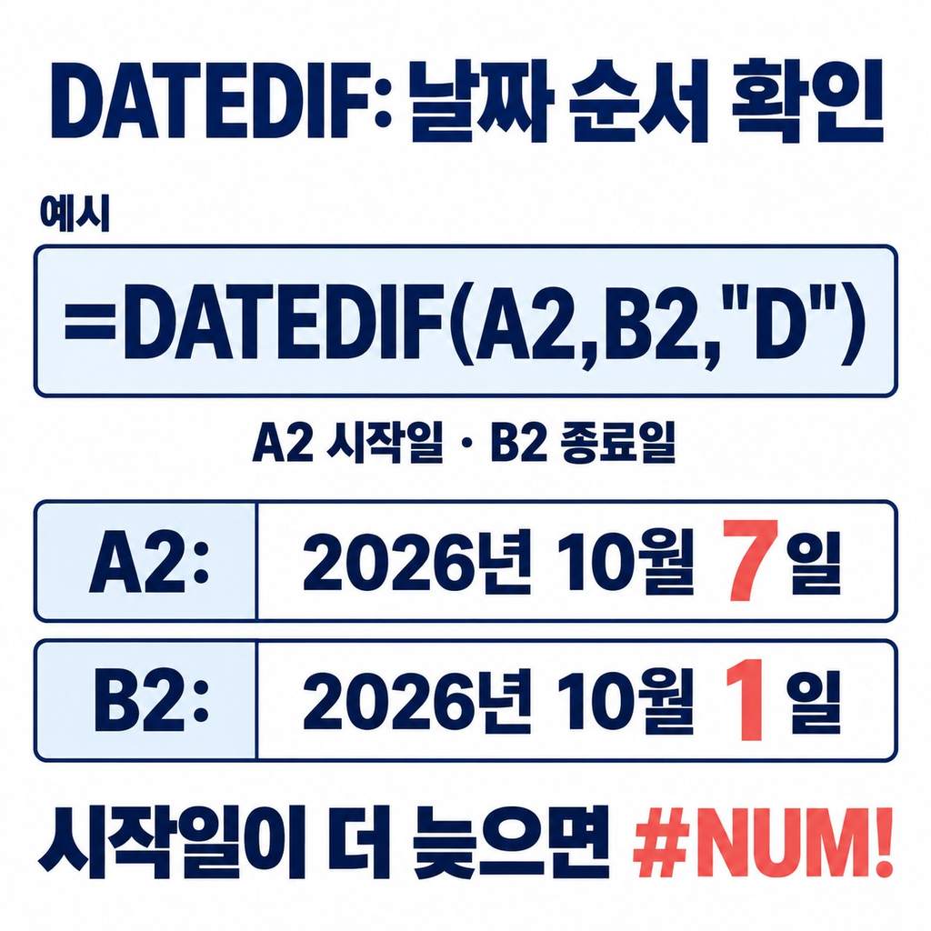 DATEDIF의 시작일과 종료일