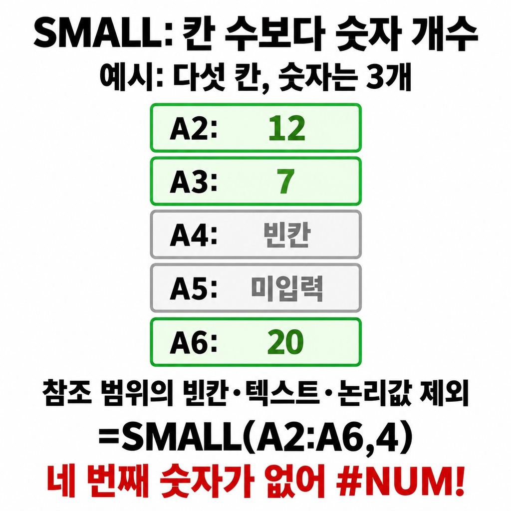 SMALL의 순위와 숫자 개수