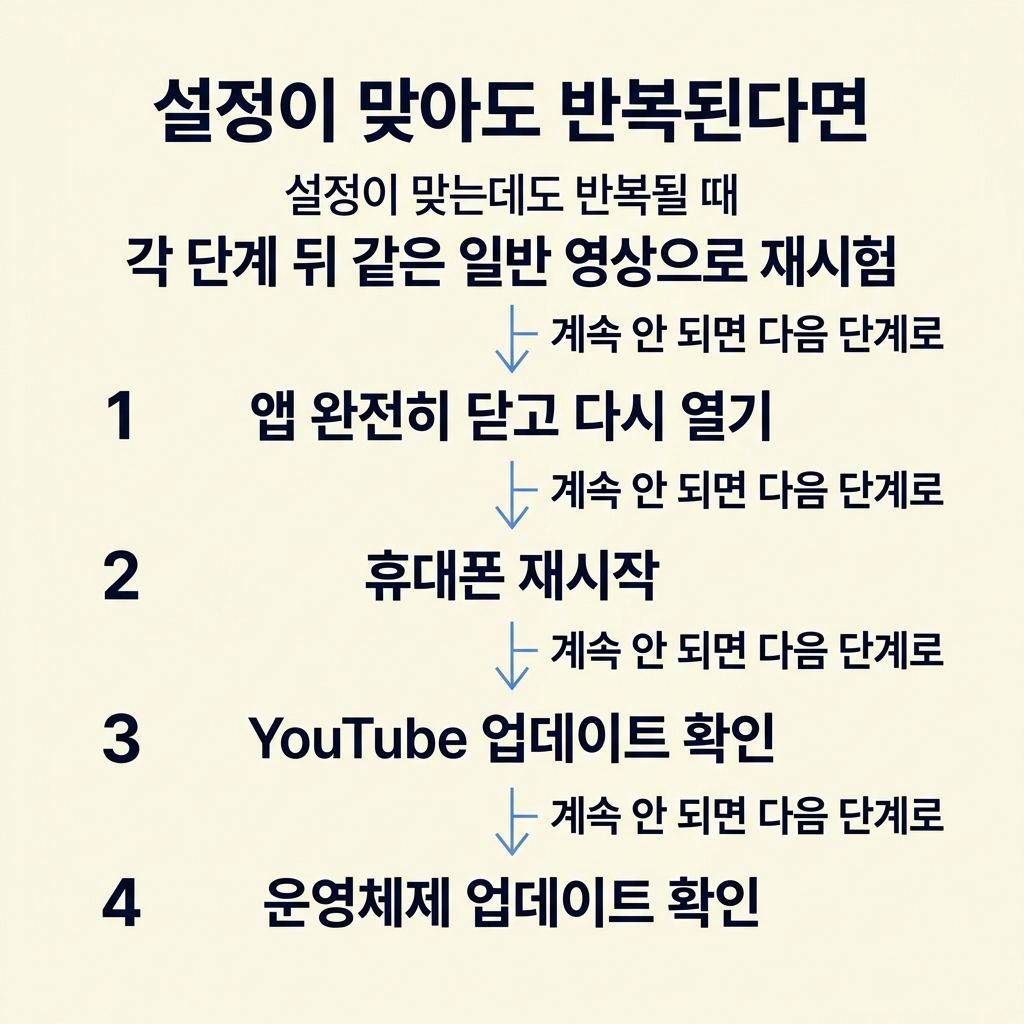 설정이 맞아도 반복될 때