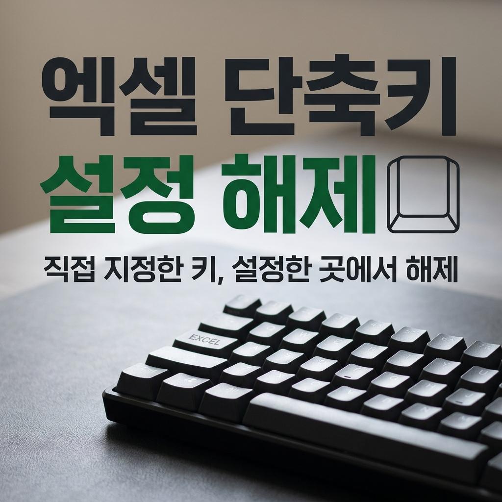 엑셀 단축기 설정해지방법 썸네일