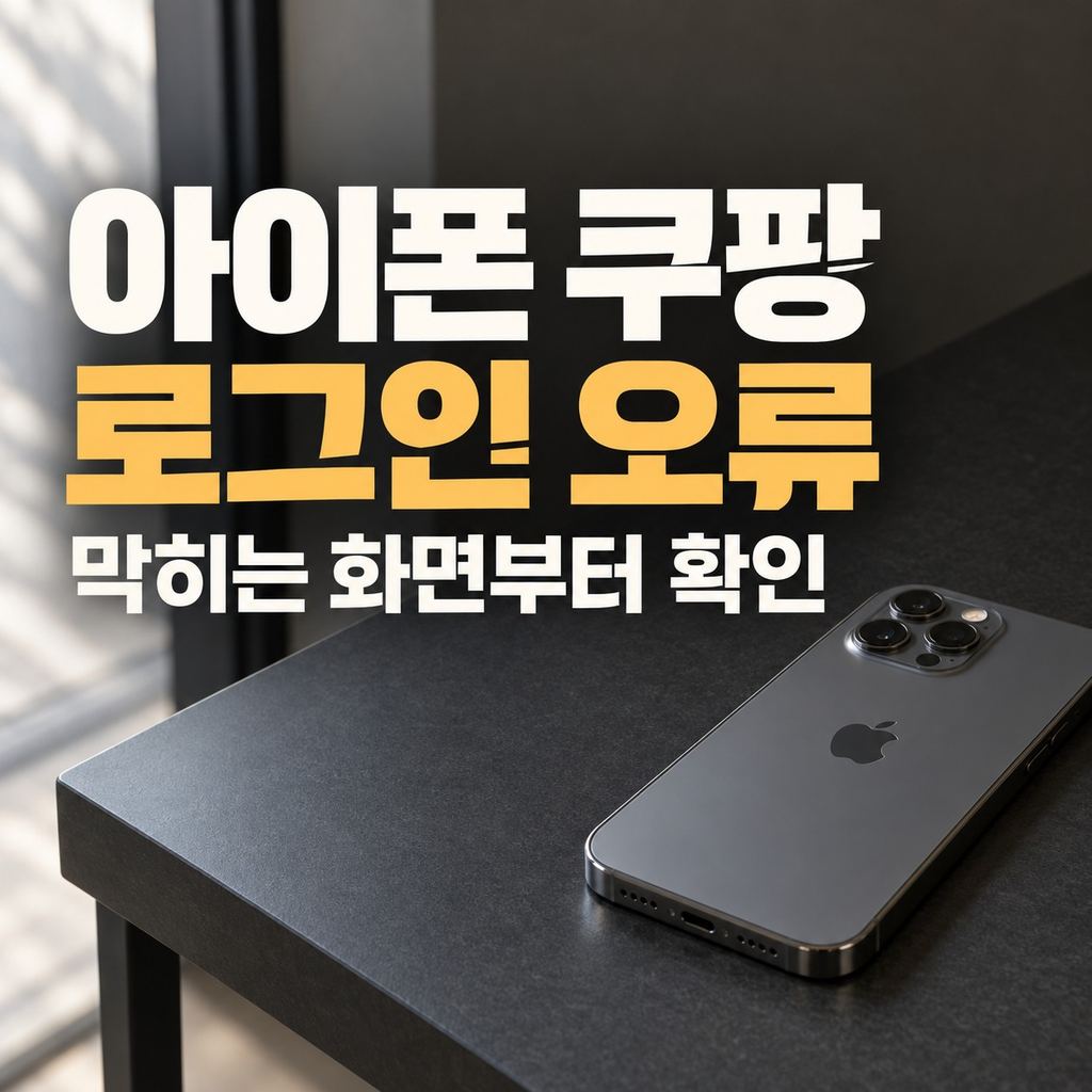 아이폰 쿠팡 로그인 오류, 막히는 화면에 따라 확인하는 순서
